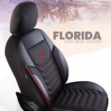 Autó üléshuzatok Isuzu D-MAX (III) 2020-up FLORIDA_Fekete-piros 2+3