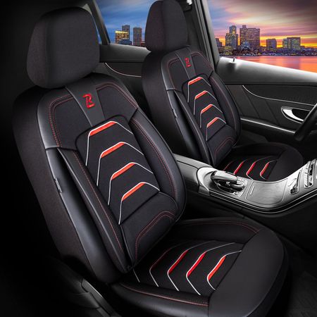 Autó üléshuzatok Audi Q2 2016-up BODRUM_Piros 2+3