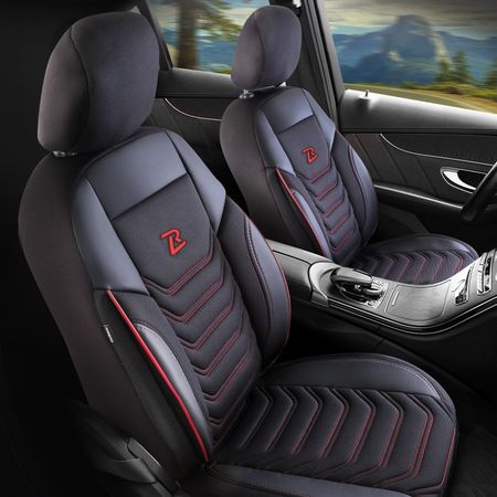 Autó üléshuzatok Fiat 500X 2014-up FLORIDA_Fekete-piros 2+3