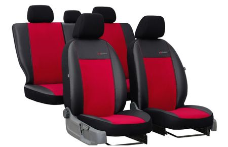 Autó üléshuzatok Nissan Micra (IV) 2010-2016 Exclusive Alcantara - Piros 2+3